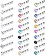 nose piercing jewelry for women and men - zolure 18g 20g 22g surgical steel nose pin bone screws and studs logo