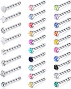img 4 attached to Nose Piercing Jewelry For Women And Men - Zolure 18G 20G 22G Surgical Steel Nose Pin Bone Screws And Studs