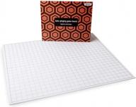 upgrade your role-playing game with hexers' vinyl mat alternative - compatible with dungeons and dragons, foldable and dry erase - 27x23 inches, squares and hexes logo