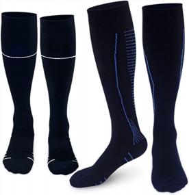 img 4 attached to Compression Socks For Men & Women With Cushion Pad, Arch Support And Running Circulation Support - 2 Pack
