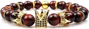 img 4 attached to King And Queen Crown Bead Bracelets - Luxury Charm Couple Jewelry, Perfect Christmas Gift For Men And Women By GVUSMIL