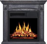 jamfly electric fireplace mantel package with wood surround, freestanding corner firebox, infrared quartz heater, adjustable led flame, logs, remote control, 750w-1501w, gary logo