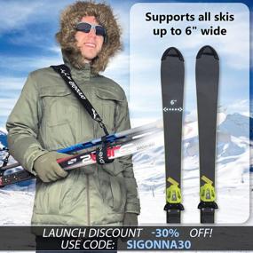 img 3 attached to Adjustable Ski Carrier Strap For Men And Women - Carrying Skis And Poles With Ease