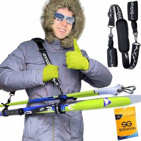 img 4 attached to Adjustable Ski Carrier Strap For Men And Women - Carrying Skis And Poles With Ease