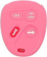 segaden silicone cover protector case holder skin jacket for chevrolet buick cadillac pontiac oldsmobile 4 button remote key fob cv4611 - pink логотип