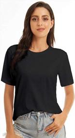 img 2 attached to VIIOO Casual Solid Tops For Women: Loose Short Sleeve Crewneck T-Shirt For Everyday Wear