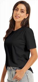 img 3 attached to VIIOO Casual Solid Tops For Women: Loose Short Sleeve Crewneck T-Shirt For Everyday Wear