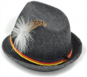 img 1 attached to Festive And Stylish: Melesh Adult Felt Swiss German Alpine Bavarian Oktoberfest Hat Cap