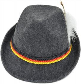 img 2 attached to Festive And Stylish: Melesh Adult Felt Swiss German Alpine Bavarian Oktoberfest Hat Cap