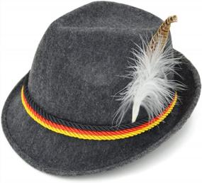 img 3 attached to Festive And Stylish: Melesh Adult Felt Swiss German Alpine Bavarian Oktoberfest Hat Cap