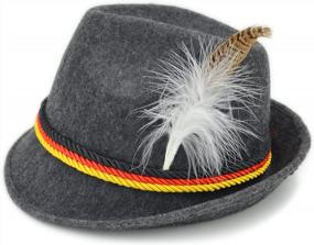 img 4 attached to Festive And Stylish: Melesh Adult Felt Swiss German Alpine Bavarian Oktoberfest Hat Cap