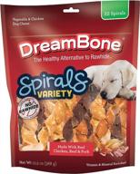 dreambone spirals variety pack, no-rawhide chews for dogs, 32 spiral chews логотип