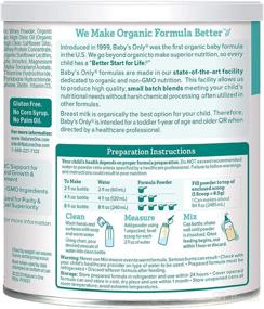 img 2 attached to Baby's Only Organic Whey & Dairy Protein Gentle Toddler Formula - Non-GMO, USDA Organic, 12.7 oz, Clean Label Project Verified