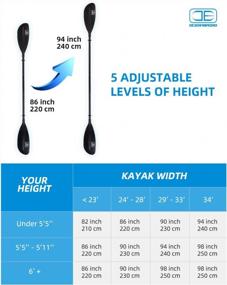img 2 attached to Adjustable And Fixed Kayak Paddle: OCEANBROAD'S 86-94In/220-240CM And 90In/230CM Kayaking Oar With Paddle Leash