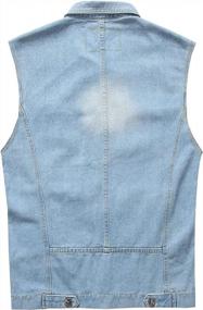 img 3 attached to LONGBIDA Men'S Denim Vest Sleeveless Ripped Slim Fit Distressed Jean Jacket