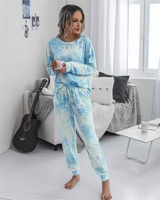 img 2 attached to PRETTYGARDEN Pajamas Sweatshirt Sleepwear Pockets Women's Clothing - Lingerie, Sleep & Lounge
