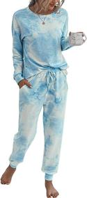 img 4 attached to PRETTYGARDEN Pajamas Sweatshirt Sleepwear Pockets Women's Clothing - Lingerie, Sleep & Lounge