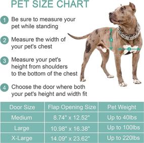 img 2 attached to 🐶 Premium HARDLIGHT Weatherproof Dog Door with Sliding Lock Panel - Adjustable Tunnel, Magnetic Flap for Medium, Large, and X-Large Dogs