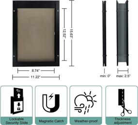 img 3 attached to 🐶 Premium HARDLIGHT Weatherproof Dog Door with Sliding Lock Panel - Adjustable Tunnel, Magnetic Flap for Medium, Large, and X-Large Dogs