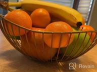 img 1 attached to Golden Wavy Metal Wire Fruit Bowl - Serving Bowls For Kitchen Counter, Table Decorative Hold Veggies, Bread & Snacks review by David Carclub