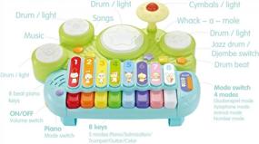 img 3 attached to 3-In-1 Musical Instruments Toy Set - Electronic Piano, Xylophone & Drum For 1 2 3 Year Old Boys And Girls | Learning Toys With Lights!