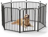 🐾 versatile 8-panel dog playpen: indoor/outdoor puppy fence & pet gate for large/medium/small dogs - perfect for yard, camp & exercise логотип