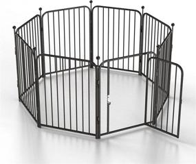 img 3 attached to 🐾 Versatile 8-Panel Dog Playpen: Indoor/Outdoor Puppy Fence & Pet Gate for Large/Medium/Small Dogs - Perfect for Yard, Camp & Exercise