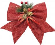 red christmas decorative bows 4-pk 7" medium wreath garland tree topper xbw93024 logo