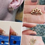 img 1 attached to 🌺 Lotus Blossom Flower Stud Earrings in 10K Yellow Gold review by Brandy Robinson