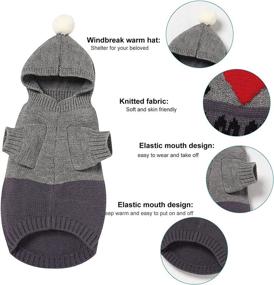 img 3 attached to 🐶 Banooo Dog Sweater - I Love Daddy & Mammy Knitted Pet Hoodie for Small-Medium Dogs & Cats - Winter Outfit