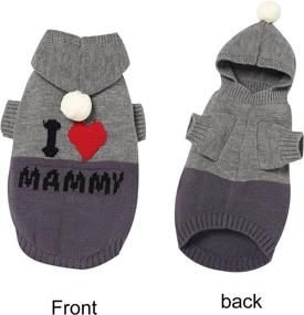 img 1 attached to 🐶 Banooo Dog Sweater - I Love Daddy & Mammy Knitted Pet Hoodie for Small-Medium Dogs & Cats - Winter Outfit