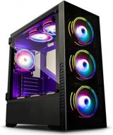 golden field z21 gaming pc case - eatx/atx/matx/itx mid-tower case with tempered glass openable side panel logo