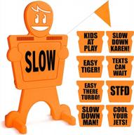 gosports slowdownman! high visibility kids at play signage for neighborhoods with flag - choose your style for enhanced street safety logo