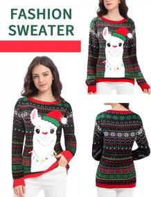 img 1 attached to Stay Festive And Warm With V28 Women'S Varied Ugly Christmas Sweater Featuring Merry Reindeer