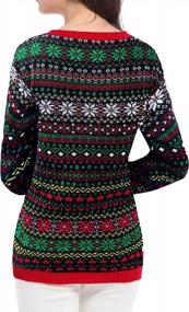 img 2 attached to Stay Festive And Warm With V28 Women'S Varied Ugly Christmas Sweater Featuring Merry Reindeer