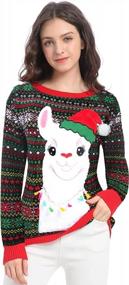 img 4 attached to Stay Festive And Warm With V28 Women'S Varied Ugly Christmas Sweater Featuring Merry Reindeer