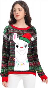 img 3 attached to Stay Festive And Warm With V28 Women'S Varied Ugly Christmas Sweater Featuring Merry Reindeer