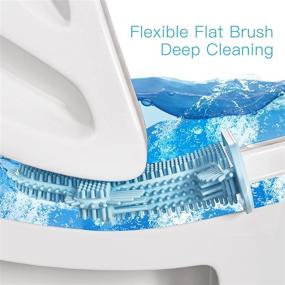 img 1 attached to 🧼 BOOMJOY Silicone Toilet Brush with Holder 2 Packs: Flexible Brush for Effective Bathroom Cleaning & Wall Mounted Holder in White