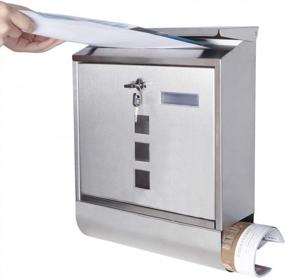 img 1 attached to Decaller Stainless Steel Wall Mounted Mailbox With Key Lock And Transparent Waterproof Cover - 15.4" X 12"X 4.8
