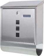 decaller stainless steel wall mounted mailbox with key lock and transparent waterproof cover - 15.4" x 12"x 4.8 logo