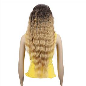 img 4 attached to Парики фронта шнурка Joedir 30 ''длинные волнистые синтетические парики для женщин парики плотности 130% (TAT6/27/24E)