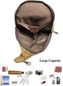 img 2 attached to Водоустойчивая навощенная нагрудная сумка Кроссбоди холста для перемещения и ежедневной пользы