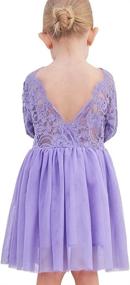 img 4 attached to Stunning Wine Tulle Princess Flower Longsleeve Girls' Dress - Perfect for Special Occasions