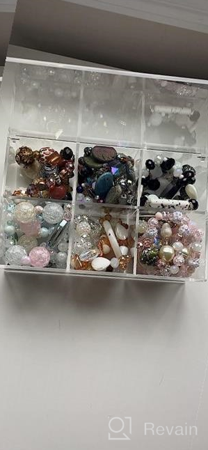 img 1 attached to Clear Acrylic Capsule Holder With Lid - 2 Section Plastic Drawer Box Organizer For Jewelry, Candy, Coffee & Make Up review by Raden Maldonado