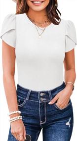 img 4 attached to Stay Stylish And Comfortable With MIHOLL Women'S Short Sleeve Round Neck Blouse For Summer