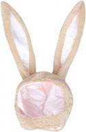 🐰 plush bunny rabbit ears hood women costume party hats for cosplay halloween - bestjybt funny logo