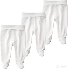 img 4 attached to 👶 ACESTAR Cotton High Waist Footed Pants: Stylish Casual Leggings with Feet for Newborns (0-12 Months) - Available in 3 or 1 Pack