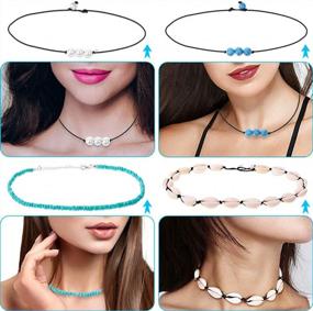 img 3 attached to Women'S 12-Piece Choker Necklace Set - Stylish Shell, Pearl, And Seed Bead Chokers For Vsco Girls, Women, And Teens By PAXCOO