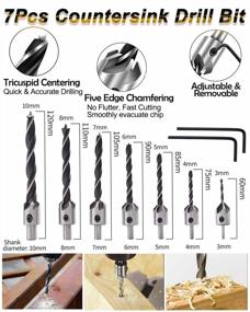 img 3 attached to Rocaris 32 Pack Woodworking Chamfer Drilling Tools, Including Countersink Drill Bits, L-Wrench, Wood Plug Cutter, Step Drill Bit, Center Punch, Cutting Twist Drill Bits