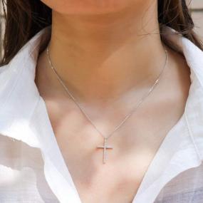 img 3 attached to Cross Pendant Necklaces For Women - HAWSON 18K Gold-Plated Links With Cubic Zirconia For Prayer, Balance, And Lucky Friendship, Ideal Couple Gift